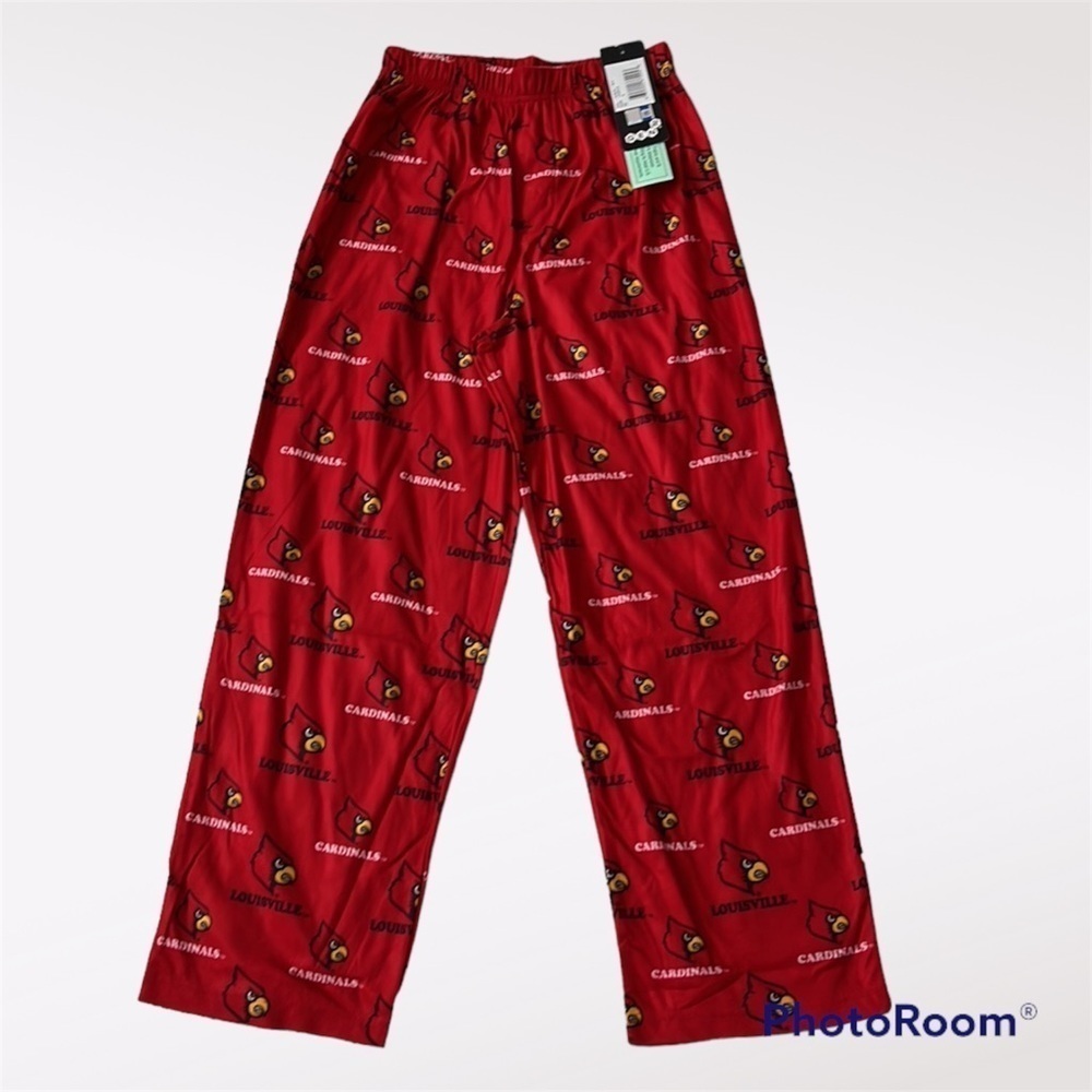 GEN2 Louisville Cardinals logo team flame resistant pajama pants in red Medium